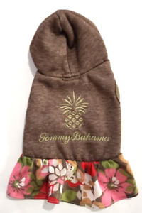 Tommy Bahama Paw Dog/Pet Brown Hoodie With Floral Skirt Dress S
