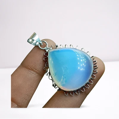 Regalo para ella colgante de piedras preciosas opalitas enchapado en plata de ley 925 joyería increíble Foto 1 de 4