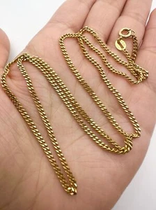 2mm 750 solid 18k yellow gold curb link chain necklace 20.25” - Picture 1 of 7