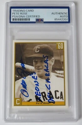 Tarjeta Panini Venezuela 2002 autografiada firmada por Pete Rose CARACAS #47 PSA Foto 1 de 4