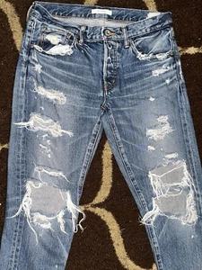 MOUSSY Vintage Womens Denim Destroyed Blue Jeans 28 $360 010AAC11-2610 - Picture 1 of 8