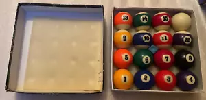 Pool Ball Set 2" Full Size UK Regulation 16 Spots and Stripes and Chalk Boxed - Picture 1 of 9