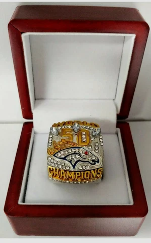 Von Miller - 2015 Denver Broncos Super Bowl Custom Ring With Wooden Box Cover
