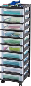 USA Plastic Drawer Storage Organizer Rolling Cart with Wheels Casters - Picture 1 of 6