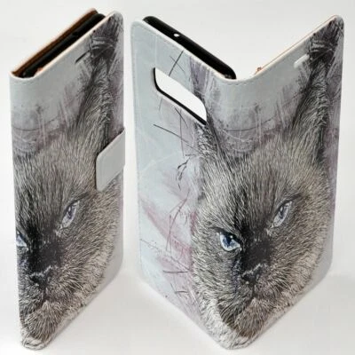 For Samsung Galaxy Series Phone Cover - Blue Eyes Cat Sketch Portrait FC12 - Image 1 of 3