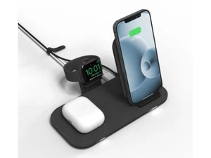 Mophie Wireless Charging Stand + Phone Watch Ear Bud Charger black with cable - Photo 1 sur 4