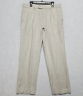 Murano Linen Dress Pants Men 36 x 32 Straight Leg Pleated