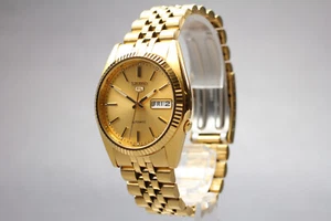 *Near MINT+++* SEIKO 5 7S26-3110 Gold Day Date Datejust Automatic Men's Watch - Picture 1 of 10