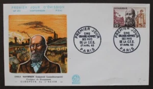 SC15 FRANCE 1963 FDC Celebrities of the EEC Emile Mayrisch - Picture 1 of 2