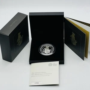 Moneda de 2 libras esterlinas RM 2018 Black Bull of Clarence prueba de plata 1 oz certificado de autenticidad: 1799 - Imagen 1 de 4