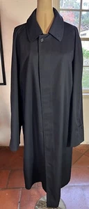 VTG Burberrys Navy Blue Lined Nova Check Coat Trench US 44 Reg w/COA EUC - Picture 1 of 9