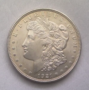 1921 Philadelphia Morgan Silver Dollar - Near Uncirculated - Last Year of Issue - Picture 1 of 3