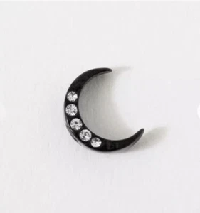 NEW! HALLOWEEN 2024 Origami Owl BLACK CRESCENT MOON Floating Crystal Charm - Picture 1 of 1
