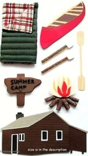Camp Camp Cabins Jolee's Boutique 3D Autocollants - Camping Vacation Fêtes de vacances Camps