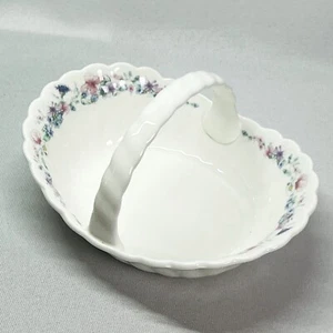 Wedgwood Porcelain Vintage Swirl Basket Angela Pink Purple Blue Floral 1980 - Picture 1 of 7