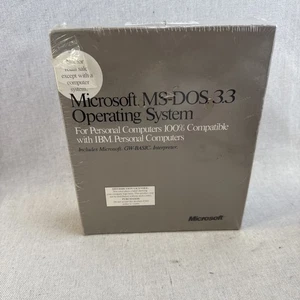 Vintage Microsoft MS-DOS 3.3 Operating System 1987 Complete Floppy Disk Sealed - Afbeelding 1 van 6