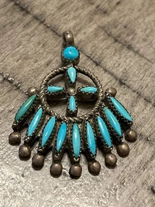 Vintage Pawn Southwest RC Chachu Sterling Nadelspitze türkis 110725fBI - Bild 1 von 4