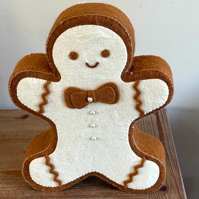 Sugarplum Dreams Large 15" Felt Gingerbread Man Boy Christmas Decor NWT - Image 1 of 4