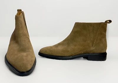 Via Spiga EE. UU. Talla 7 Esmelina Resistente al Agua Caramelo Oscuro Gamuza Botines Foto 1 de 4