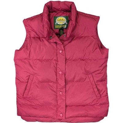 Cabela's Premier Northern Goose Down 550 chaleco acolchado para mujer pequeño rosa Gorpcore Foto 1 de 4