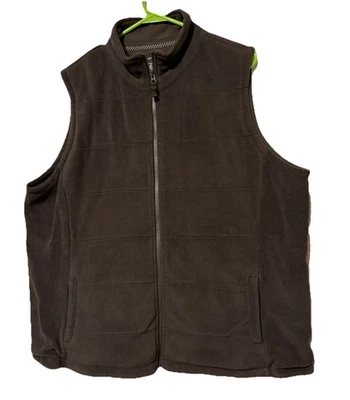 Chaleco polar Lands End para mujer XL 18-20 marrón bolsillos cremallera completa chaqueta sin mangas Foto 1 de 4