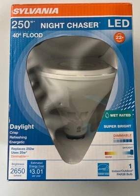 SYLVANIA LED Super Bright Night Chaser 250W 2650 Lumens Par38 Indoor/Outdoor NEW - Image 1 of 4