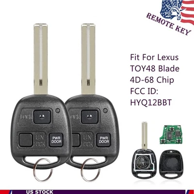 2 For Lexus ES330 RX330 RX400h RX350 SC430 Remote Key Fob HYQ12BBT 4D68 Chip - Image 1 of 4