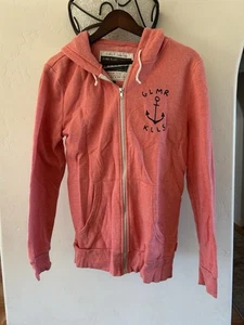 GLMR KLLS- Pink Peach Zip Up Sweatshirt- Size Large L Anchor - Picture 1 of 5