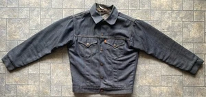 Vintage Levi’s Denim Trucker Jacket Size 20 Orange Tab Blanket Lined Damaged - Picture 1 of 24