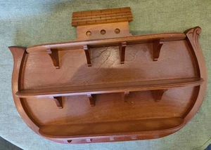 Franklin Mint Noah's Ark Salt & Pepper Pots Wooden Wall Display / Shelf Unit - Picture 1 of 4