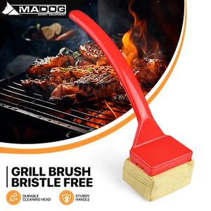 Red Barbecue Grill Steam Brush Kitchen Scrubber Grill Cleaner Replaceable Head - Picture 1 of 10