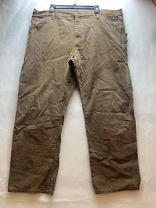 Dickies Men’s Sz 42x30 Brown Canvas Carpenter Cargo Utility Work Pants / Jeans - Picture 1 of 8