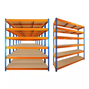 Warehouse Racking Garage Shelving Unit Shelf Rack Heavy Duty 6 Bays Clearance - Picture 1 of 53