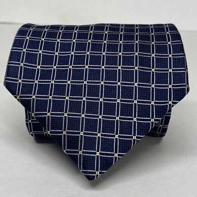 Corbata de traje geométrica azul corbata de seda para hombre de hoy 58X3,9 clásica para adulto talla D1 Foto 1 de 4