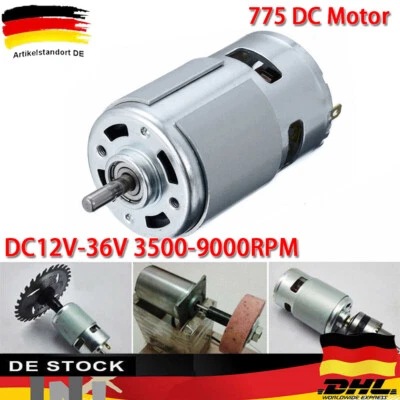 775 Motor Kugellager DC 12V-36V Turbine Gleichstrom Getriebemotor Drehmoment - Bild 1 von 4
