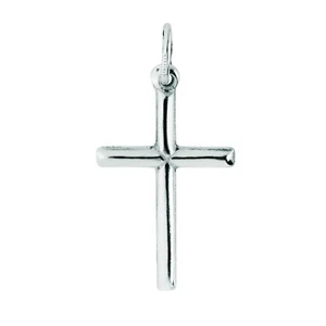 Dije colgante cruz simple y elegante de plata de ley 18x30 mm - Imagen 1 de 1