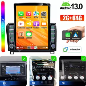 Radio estéreo de coche Carplay GPS para Toyota Tundra 2007-2013 Sequoia 2008-2019 BT FM - Imagen 1 de 9