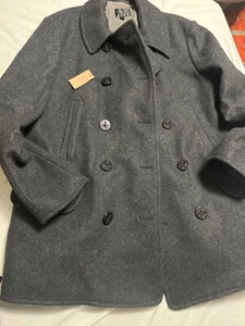 J Crew Men’s Dock Peacoat with PrimaLoft Size XLT Grey Wool Blend Classic Coat - Picture 1 of 7