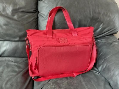 STEVE MADDEN Large Red Weekender/Overnight Tote Bag w/Luggage Handle Sleeve~Nice - Image 1 of 4