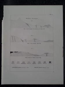 Virginia City Comstock Lode Vertical Map Nevada Mining Antique engraving 1870 - Picture 1 of 1