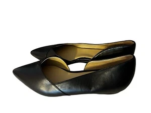 Naturalizer Kristin schwarze Damen-Leder-Flats Herzausschnitt V-Form Oberteil 9M - Bild 1 von 12