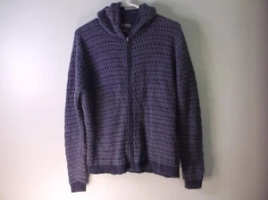 WOOLRICH BLUE SWEATER WITH ZIPPER AND HOOD WOMENS SIZE LARGE - Picture 1 of 4