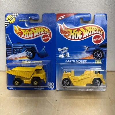 1990's Hot Wheels Blue Card Dump Truck + Earth Moved Construction Toys Trucks - Image 1 of 4