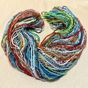 HUGE Coloful Rainbow Glass Seed Bead Lot - 18 oz, 72 Strands, 34" Each - Picture 1 of 4