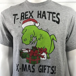 T-Shirt Uomo Natale T-Rex Dinosauro Odia Regali Divertente Novità Taglia M - Foto 1 di 6