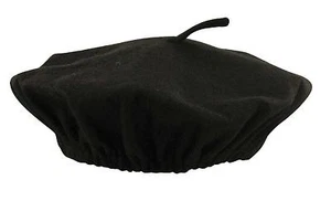 BLACK BERET FRENCH FASHION FANCY DRESS PARTY WOMEN MEN HAT FUN COSTUME ACCESSORY - Picture 1 of 2