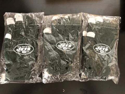 COMBO x3 Sealed New York Jets NFL Official Licensed Winter Gloves Pepsi Logo Cover