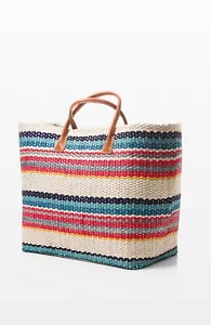 J Jill - NEW Colorful Stripes Straw Tote - NWT - LAST ONE! - Picture 1 of 8