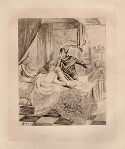 Edmond Malassis LIMITIERTER AKT Gravur "The Lady's Pleasure" SIGNIERT gerahmt COA - Bild 1 von 2