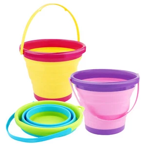 Beach Bucket Toy Folding Collapsible Bucket Gardening Tool Outdoor Kids Summer - Picture 1 of 15